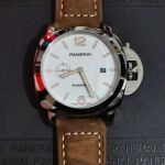 Best Quality Replica Panerai PAM01046 White Dial Brown Leather Strap Watch 